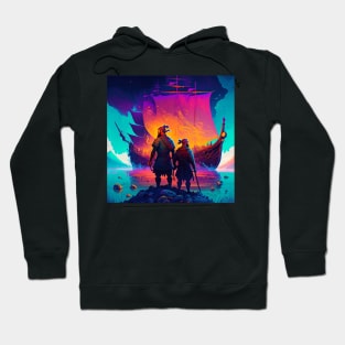 Viking Adventures on the Sea in Colour Hoodie